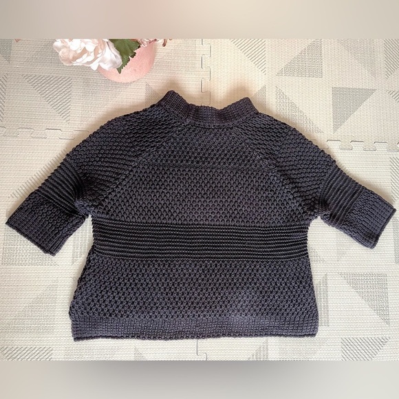 Anthropologie Mock Neck Chunky Knit Short Sleeve Sweater Small - Picture 9 of 11
